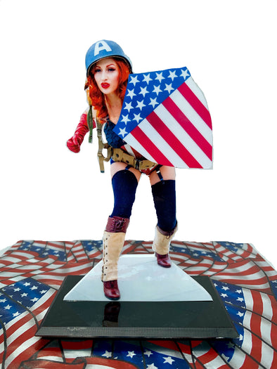 Ms. Captain America Photo Sculpture